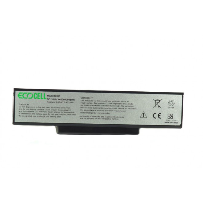 BATERIA ECOCELL DO ASUS A32-K72 A72 K72 K73 N71 N73